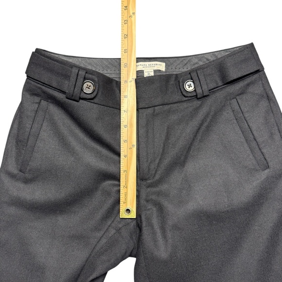 Banana Republic Jackson Fit Wool Pants Black Wider-Leg Flare Womens Size 6 Long - Picture 4 of 10